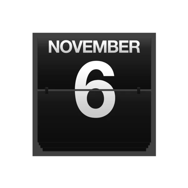 Counter calendar november 6. — Stock Photo, Image