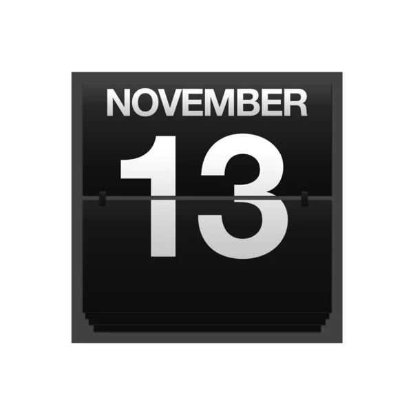 Счетчик календаря 13 ноября . — стоковое фото