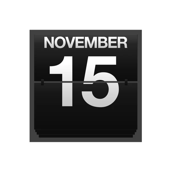 11 月 15 日的计数器日历. — 图库照片