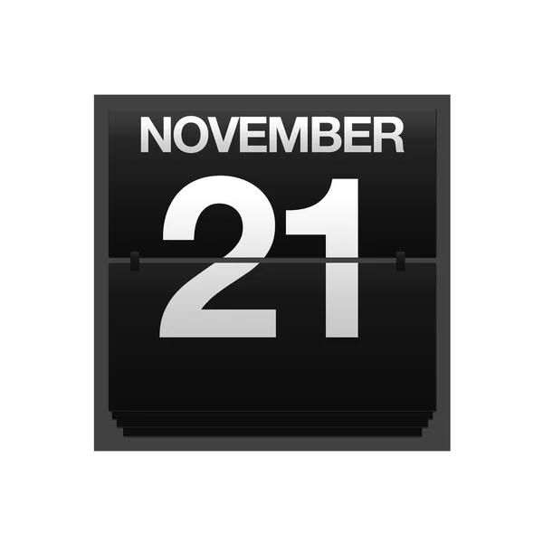 Licznik kalendarz 21 listopada. — Zdjęcie stockowe