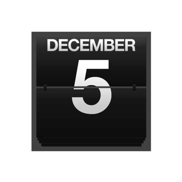 Μετρητής ημερολόγιο Δεκεμβρίου 5. — Φωτογραφία Αρχείου