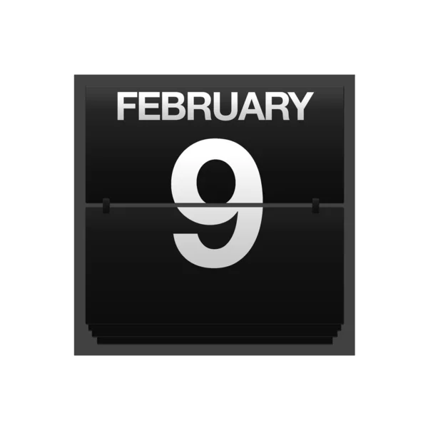 Counter calendar february 9. — Stock Photo, Image