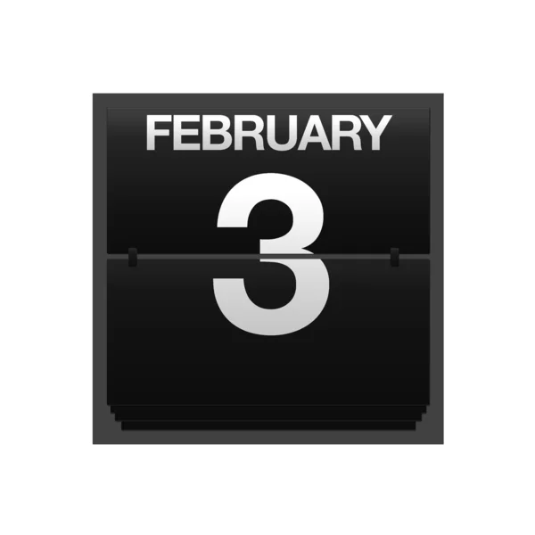 Licznik kalendarz lutego 3. — Zdjęcie stockowe