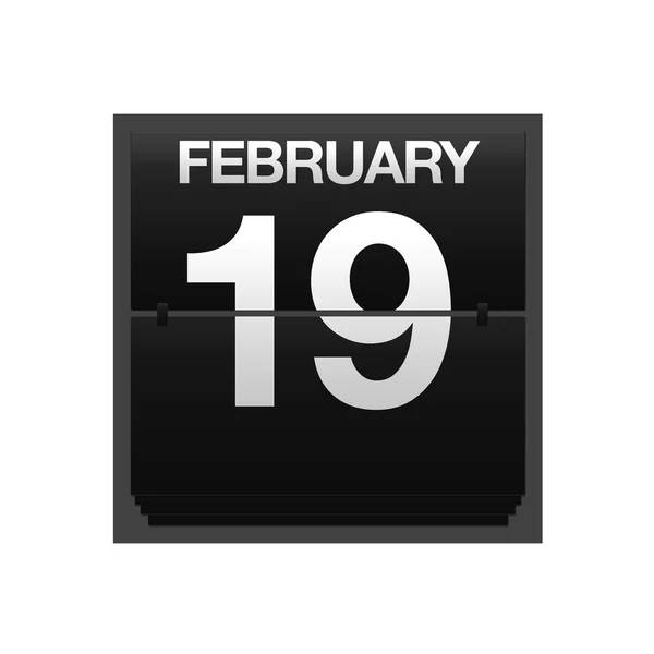 Counter calendar february 19. — Stock Photo, Image