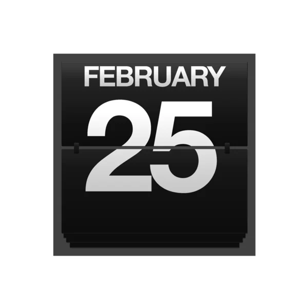 Licznik kalendarz lutego 25. — Zdjęcie stockowe