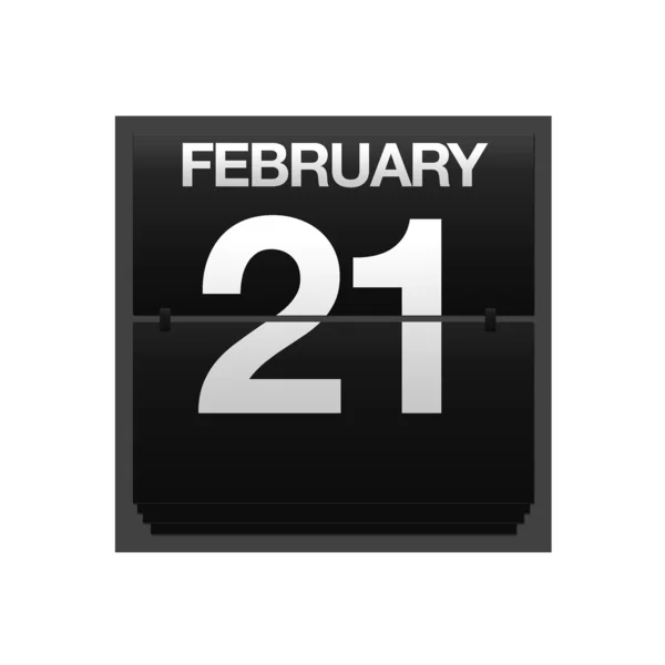 Contador calendario 21 de febrero . — Foto de Stock