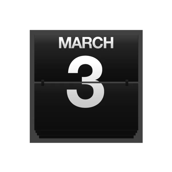 Counter calendar march 3. — Stock Photo, Image