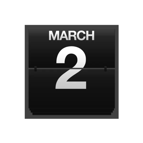 Teller kalender 2 maart. — Stockfoto