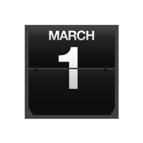 Counter calendar march 1. — Stock Photo, Image