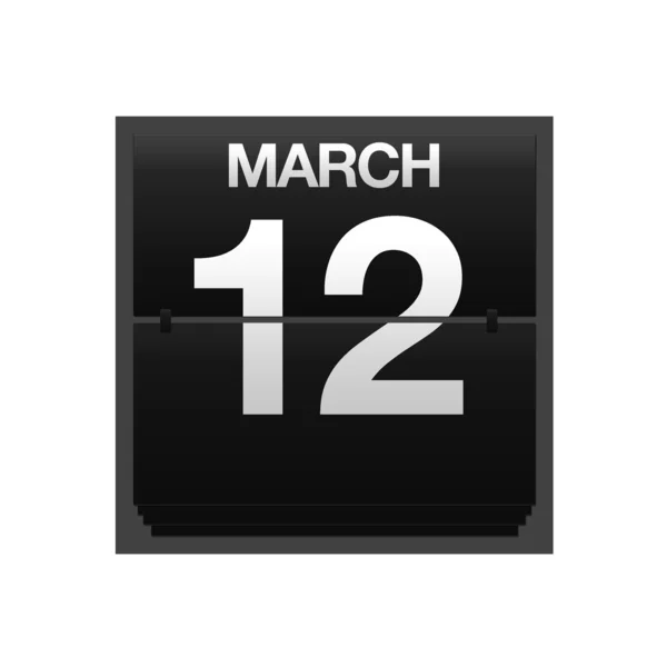 Contador calendario 12 de marzo . —  Fotos de Stock