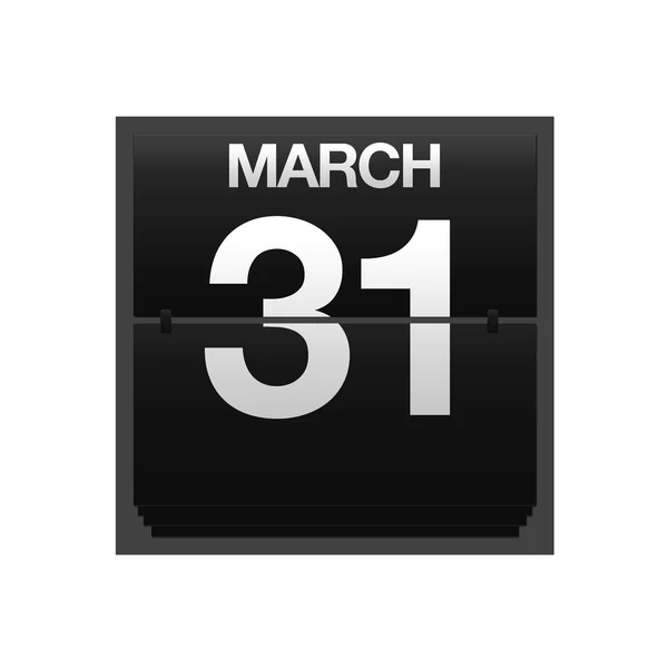 Teller kalender 31 maart. — Stockfoto