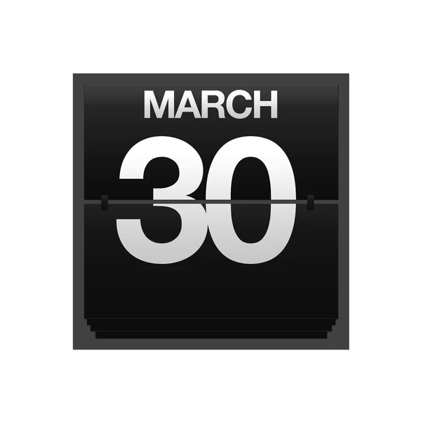 Contador calendario 30 de marzo . —  Fotos de Stock