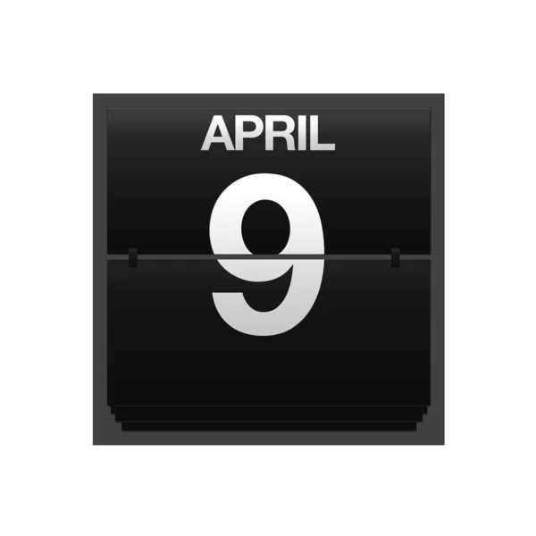Zählkalender 9. April. — Stockfoto