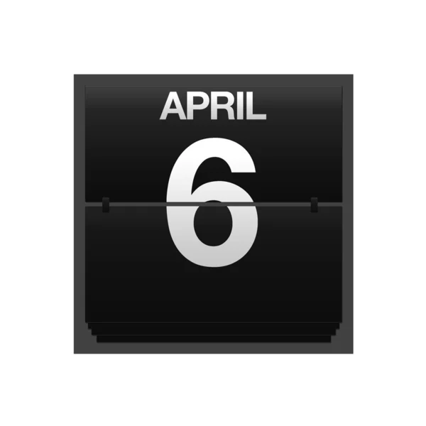 Teller kalender 6 april. — Stockfoto