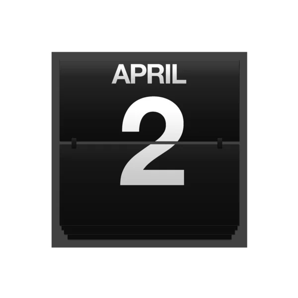 Contatore calendario 2 aprile . — Foto Stock