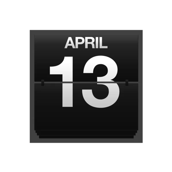 Счетчик календаря 13 апреля . — стоковое фото