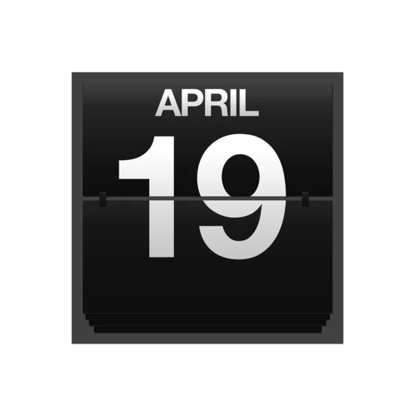 Counter calendário 19 de abril . — Fotografia de Stock