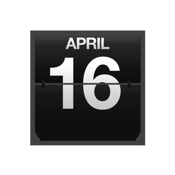 Licznik kalendarz 16 kwietnia. — Zdjęcie stockowe