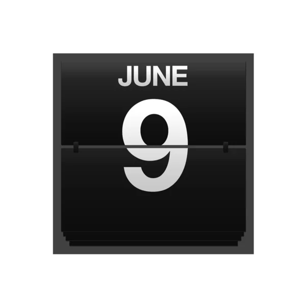 Counter kalender 9 juni. — Stockfoto