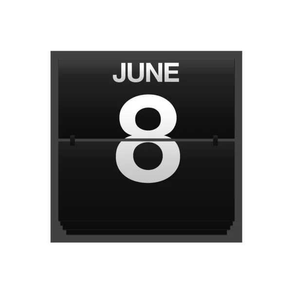 Contador calendario 8 de junio . — Foto de Stock