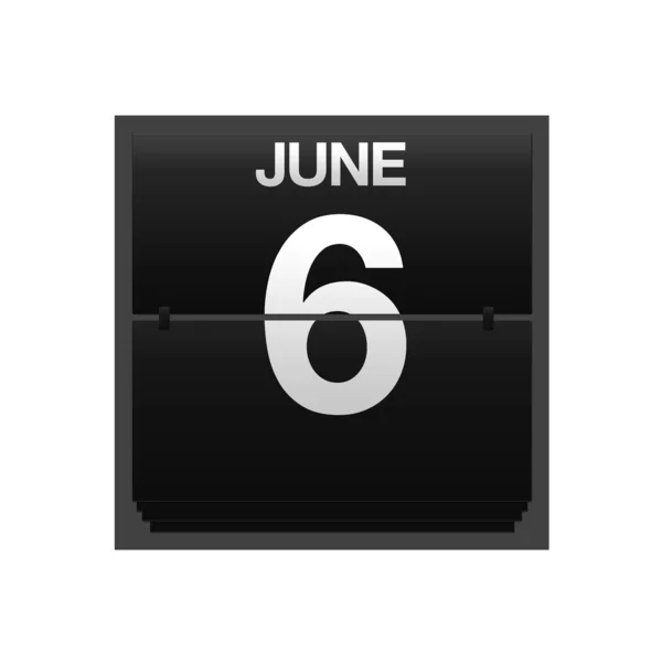 Counter kalender 6 juni. — Stockfoto