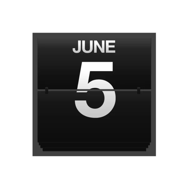 Contador calendario 5 de junio . — Foto de Stock