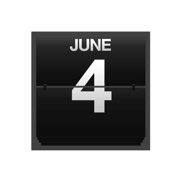 Counter calendar june 4. — Stock Photo, Image