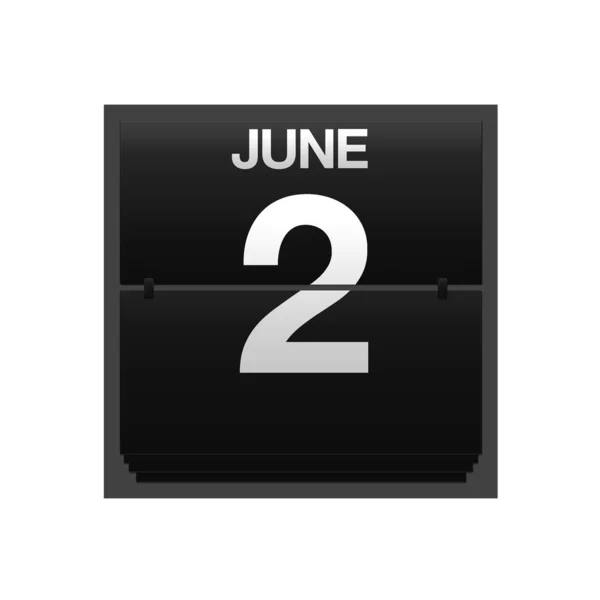 Teller kalender 2 juni. — Stockfoto