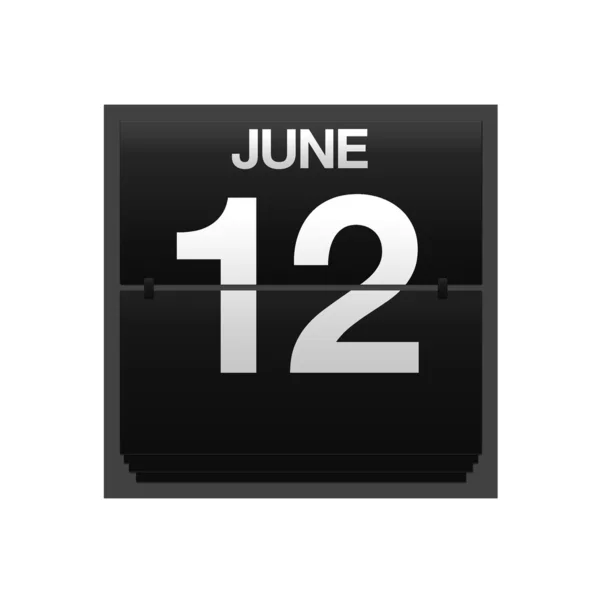Календарь на 12 июня . — стоковое фото