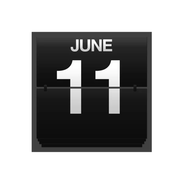 6 月 11 日的计数器日历. — 图库照片