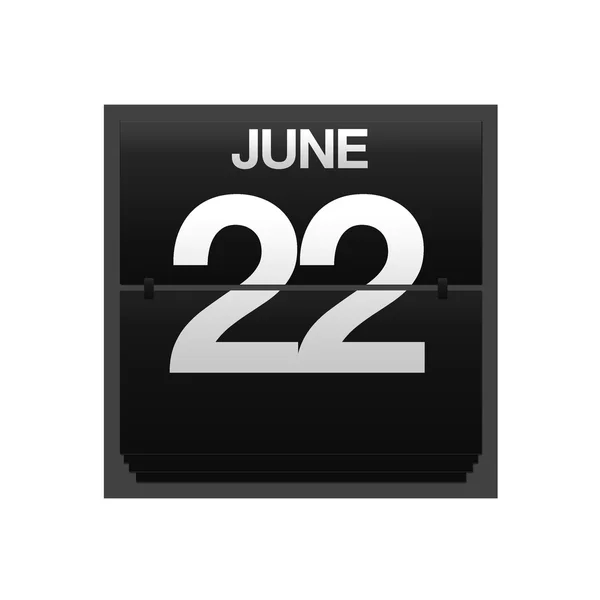 Licznik kalendarz 22 czerwca. — Zdjęcie stockowe