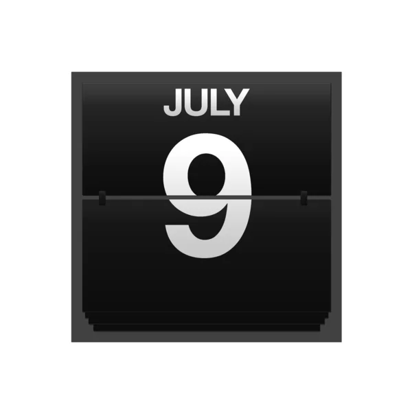 Counter kalender juli 9. — Stockfoto