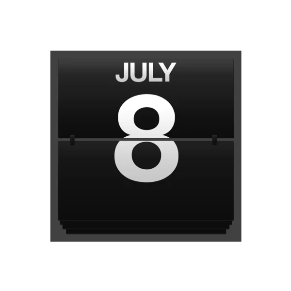 7 月 8 日的计数器日历. — 图库照片