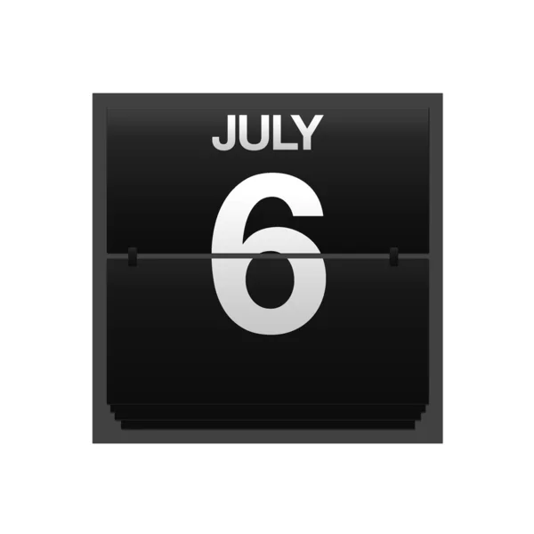 Counter kalender 6 juli. — Stockfoto