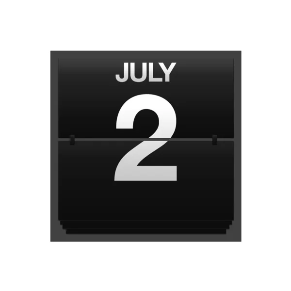 Contatore calendario 2 luglio . — Foto Stock