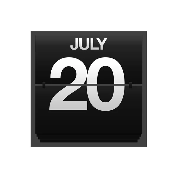 Contra calendário 20 de julho . — Fotografia de Stock