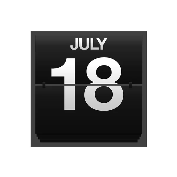 Contra calendário 18 de julho . — Fotografia de Stock