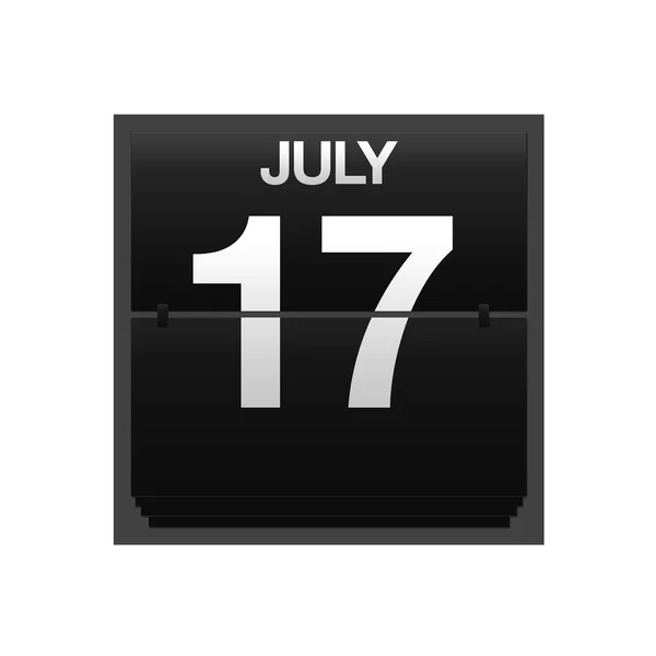 Counter calendar july 17. — Stock Photo, Image