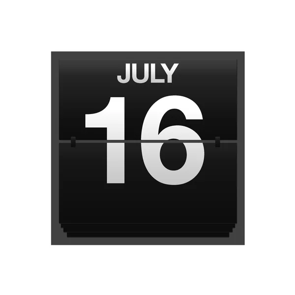Licznik kalendarz 16 lipca. — Zdjęcie stockowe