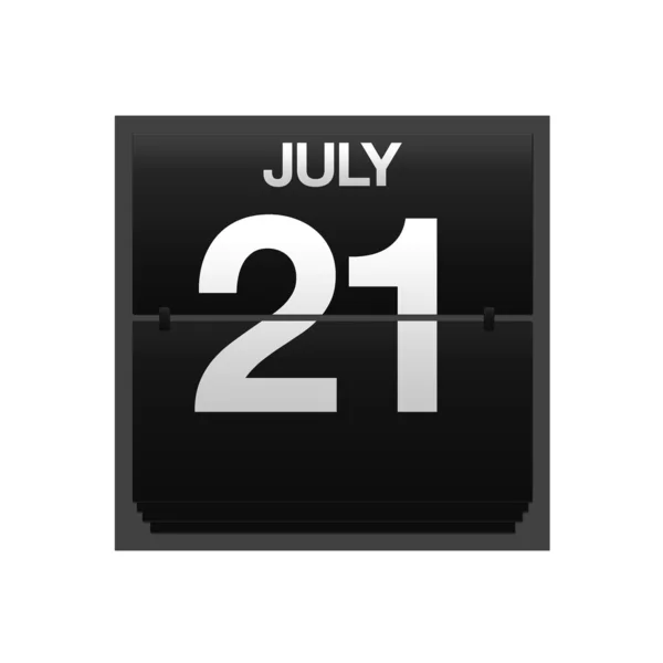 7 月 21 日的计数器日历. — 图库照片