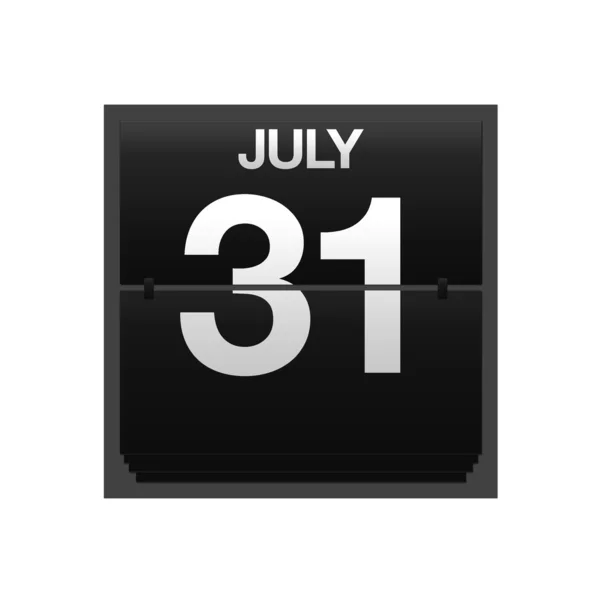 Gegenkalender 31. Juli. — Stockfoto