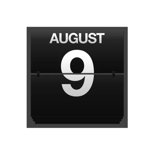 Counter kalender augusti 9. — Stockfoto