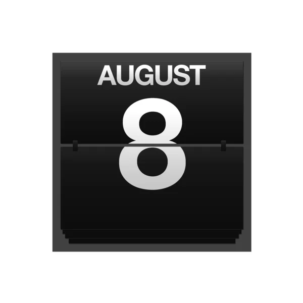 Counter calendário agosto 8 . — Fotografia de Stock