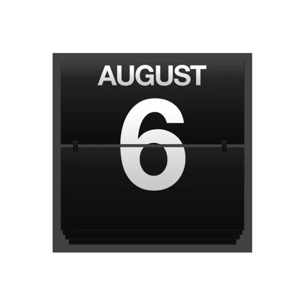 Contatore calendario agosto 6 . — Foto Stock