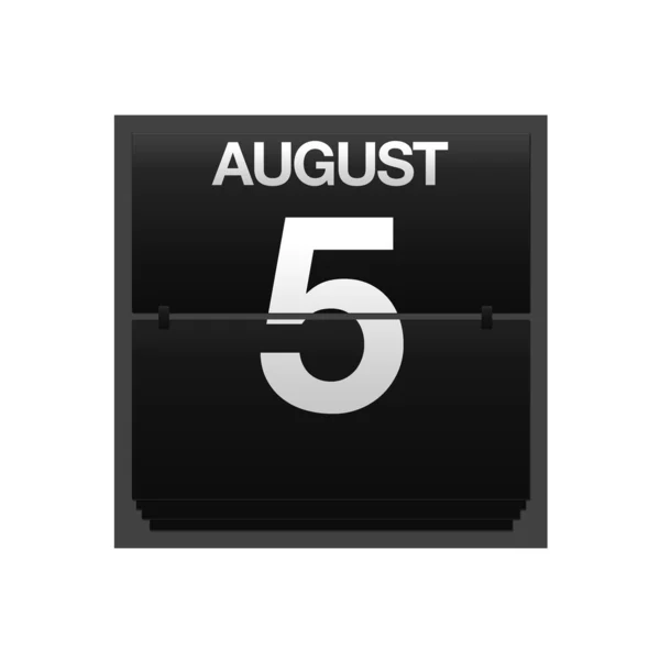 Counter kalender augusti 5. — Stockfoto