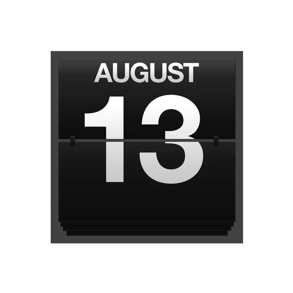 Counter calendário agosto 13 . — Fotografia de Stock