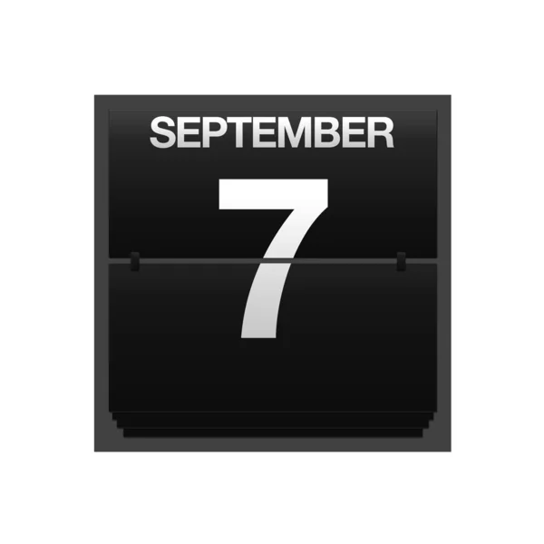 Čítač kalendář září 7. — Stock fotografie