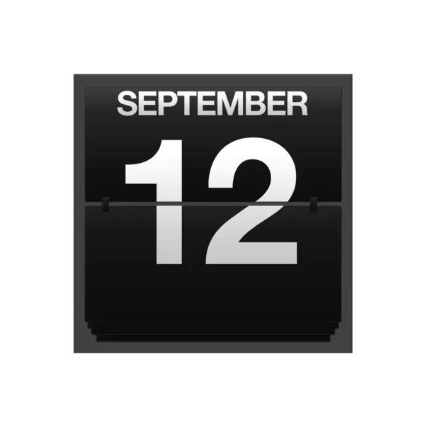 Contra calendário 12 de setembro . — Fotografia de Stock