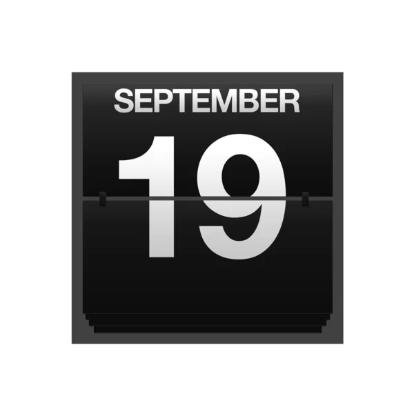 Counter calendar september 19. — Stock Photo, Image