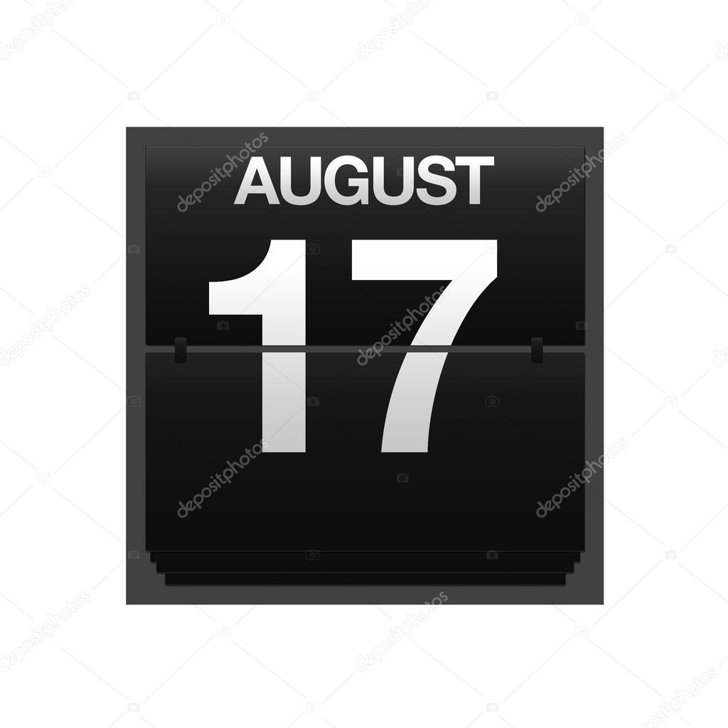 Counter calendar august 17.